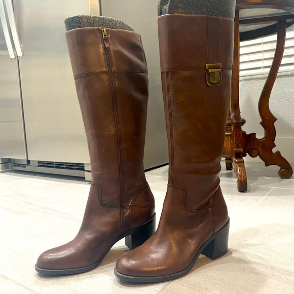Franco Sarto Brown Leather Boots - Picture 1 of 6